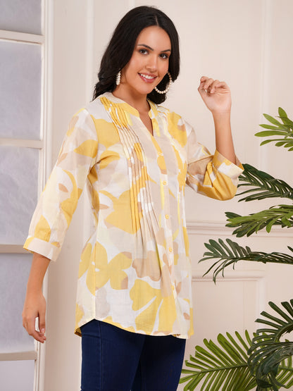 Sunlit Elegance Pintucks Top