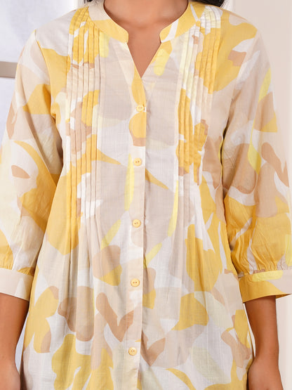 Sunlit Elegance Pintucks Top