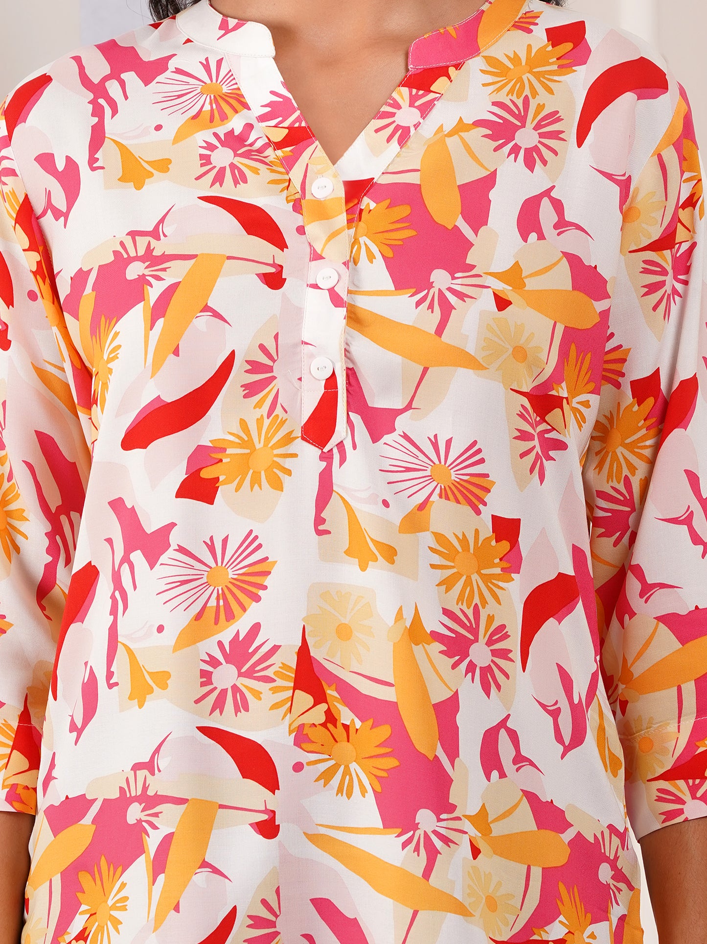 Tropical Petal Print Top