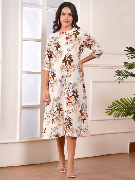 Autumn Bloom A-Line Dress
