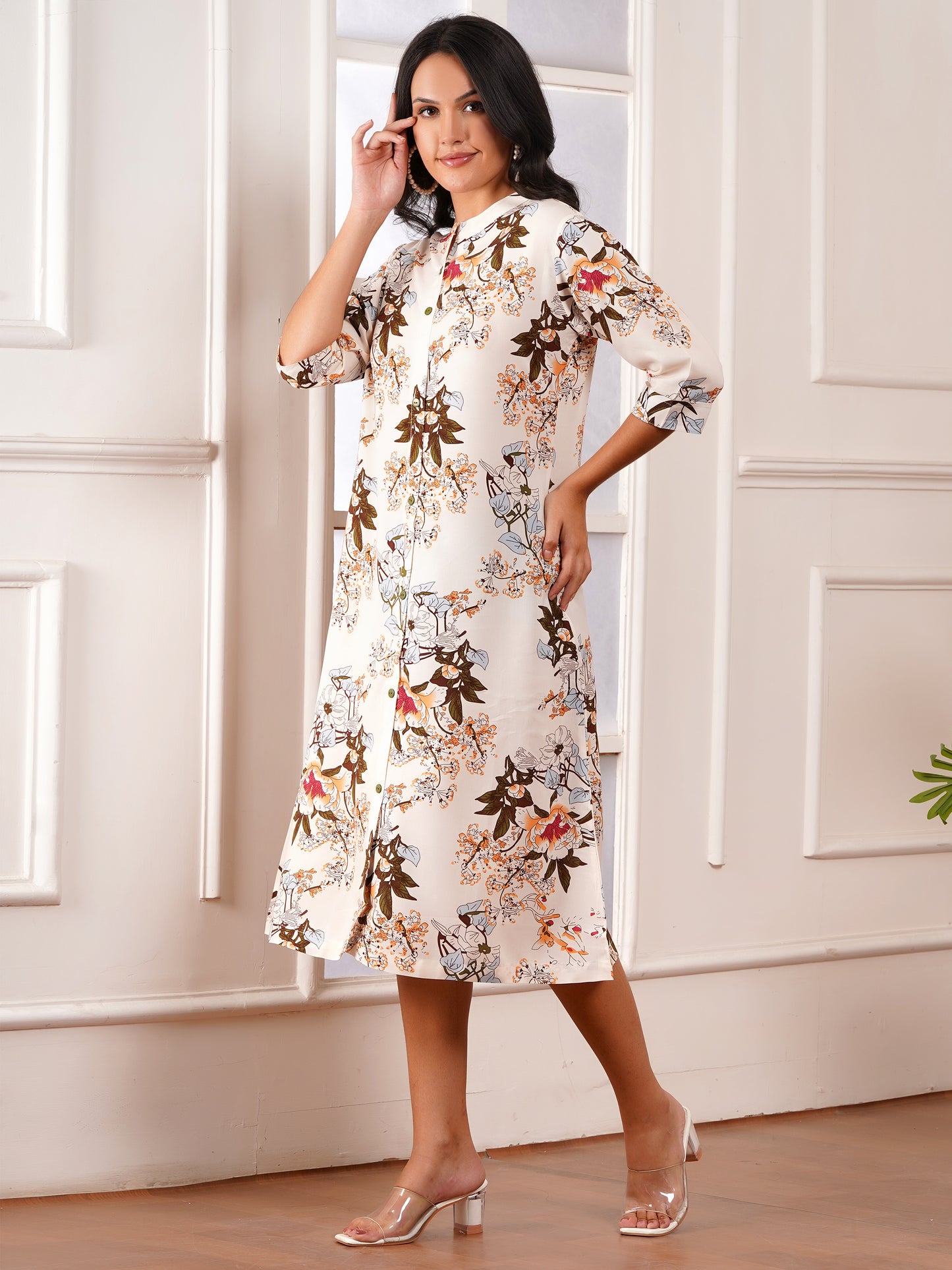 Autumn Bloom A-Line Dress