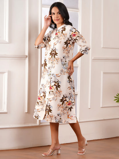Autumn Bloom A-Line Dress