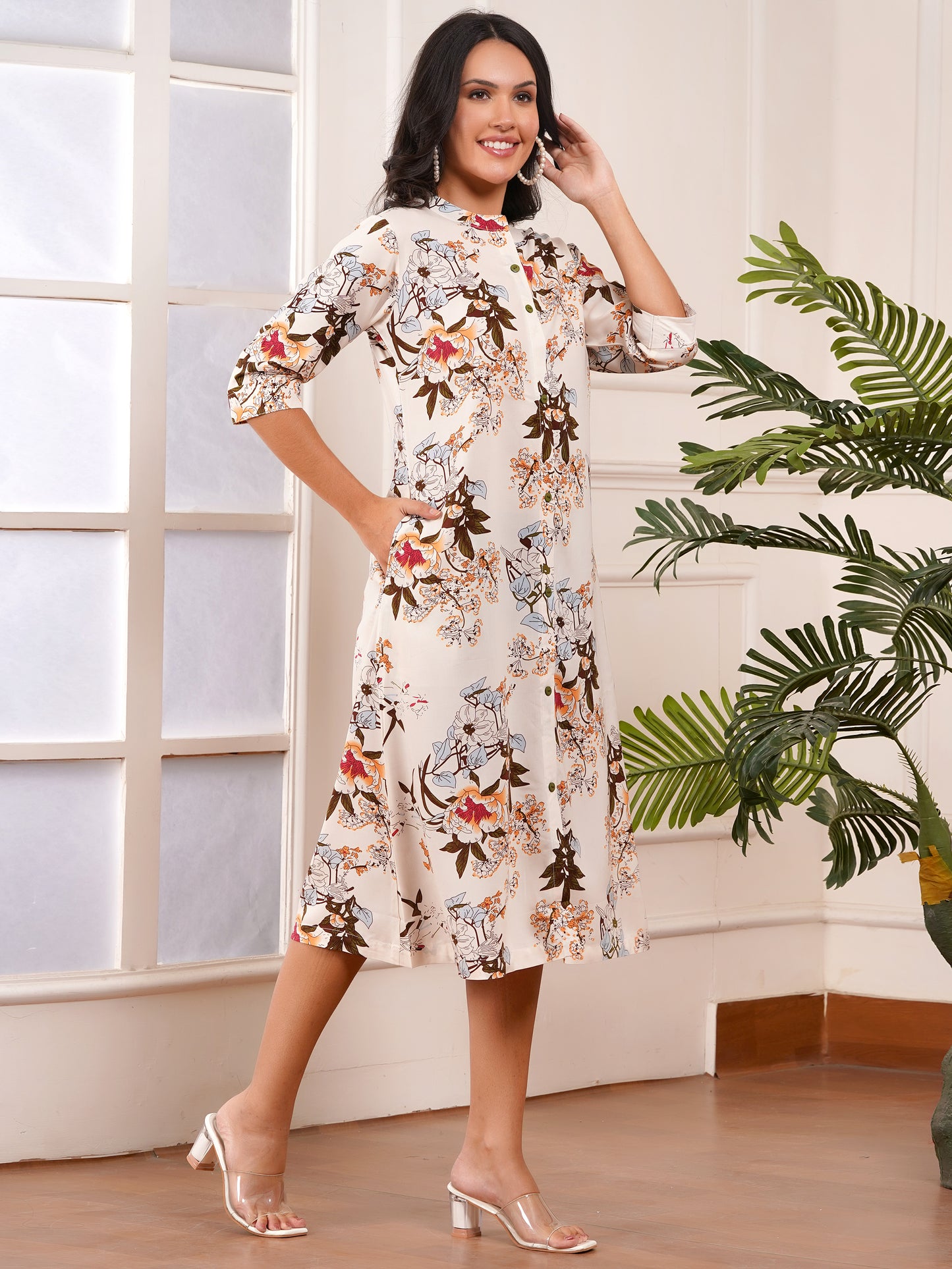 Autumn Bloom A-Line Dress