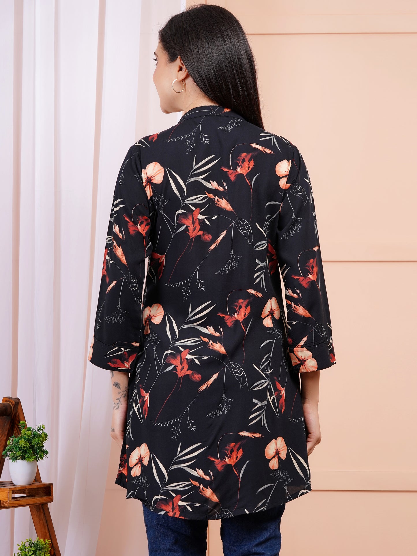 Dark Bloom Short Kurti