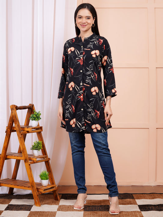 Dark Bloom Short Kurti