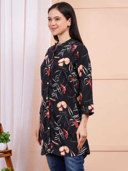 Dark Bloom Short Kurti