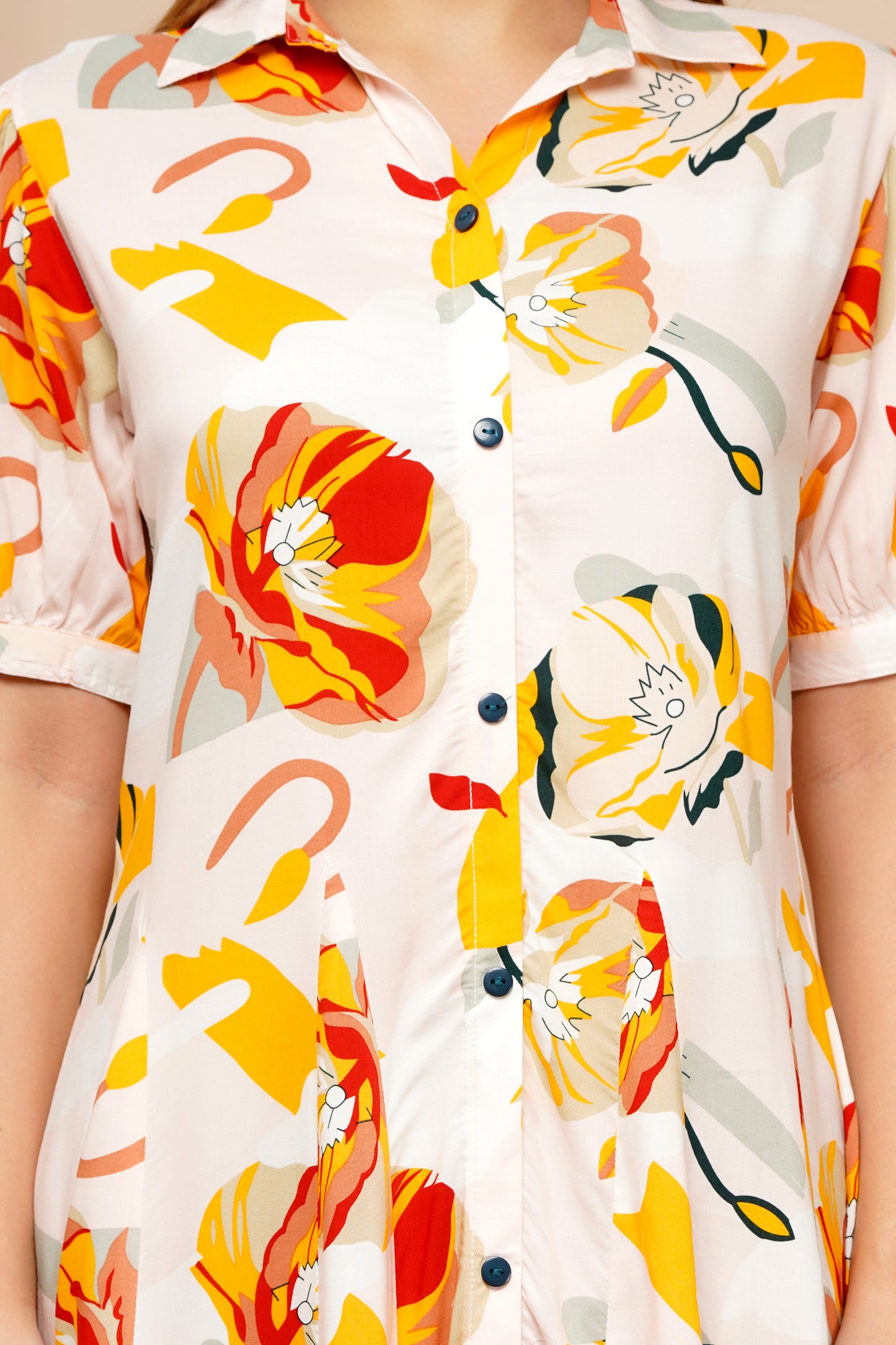 Sunshine Bloom Short Midi Dress