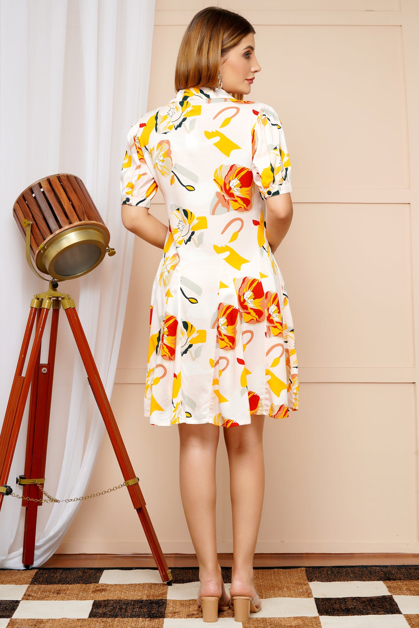 Sunshine Bloom Short Midi Dress