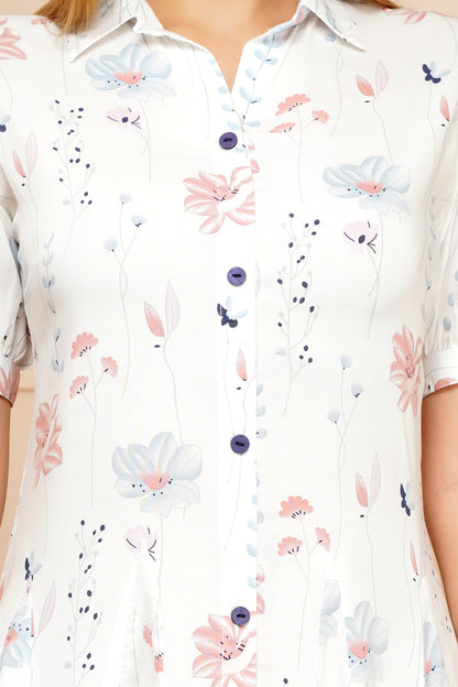Whimsical Bloom Short Midi Dress