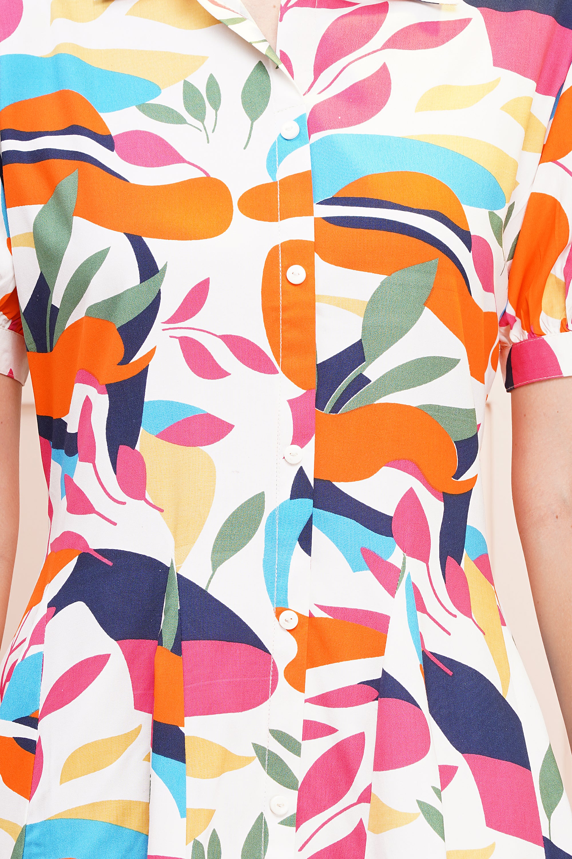 Color Splash Short Midi Dress