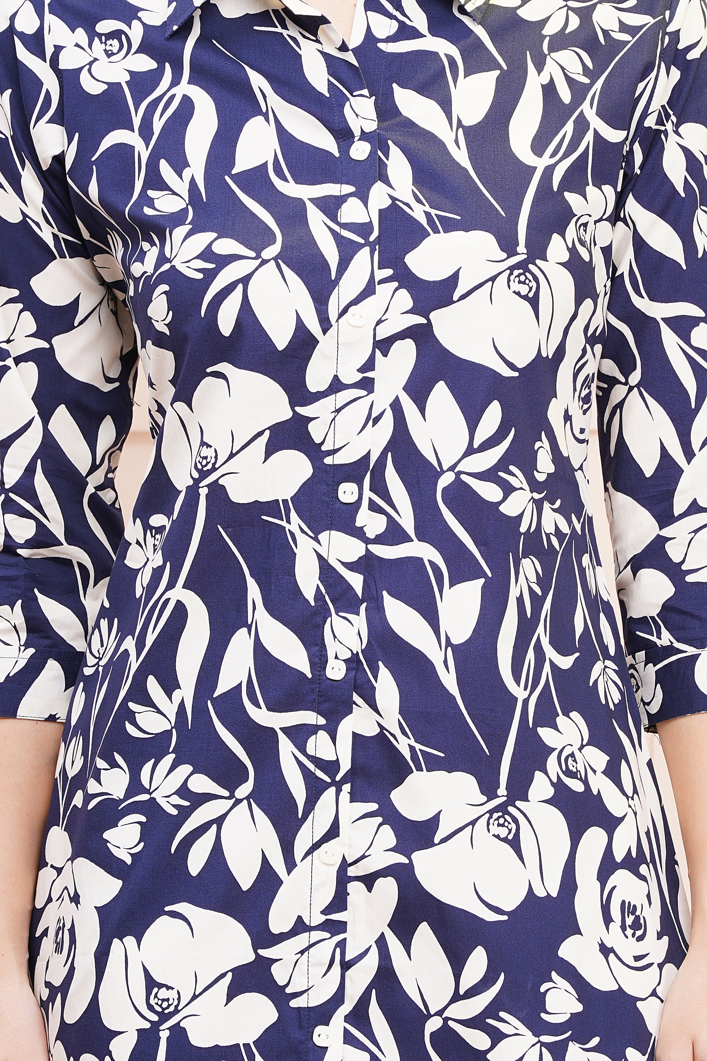 Royal Bloom Essence A-Line Shirt Dress