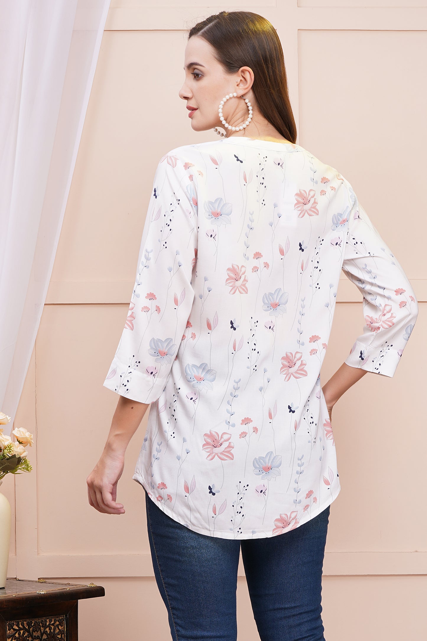 Whimsical Bloom Print Top