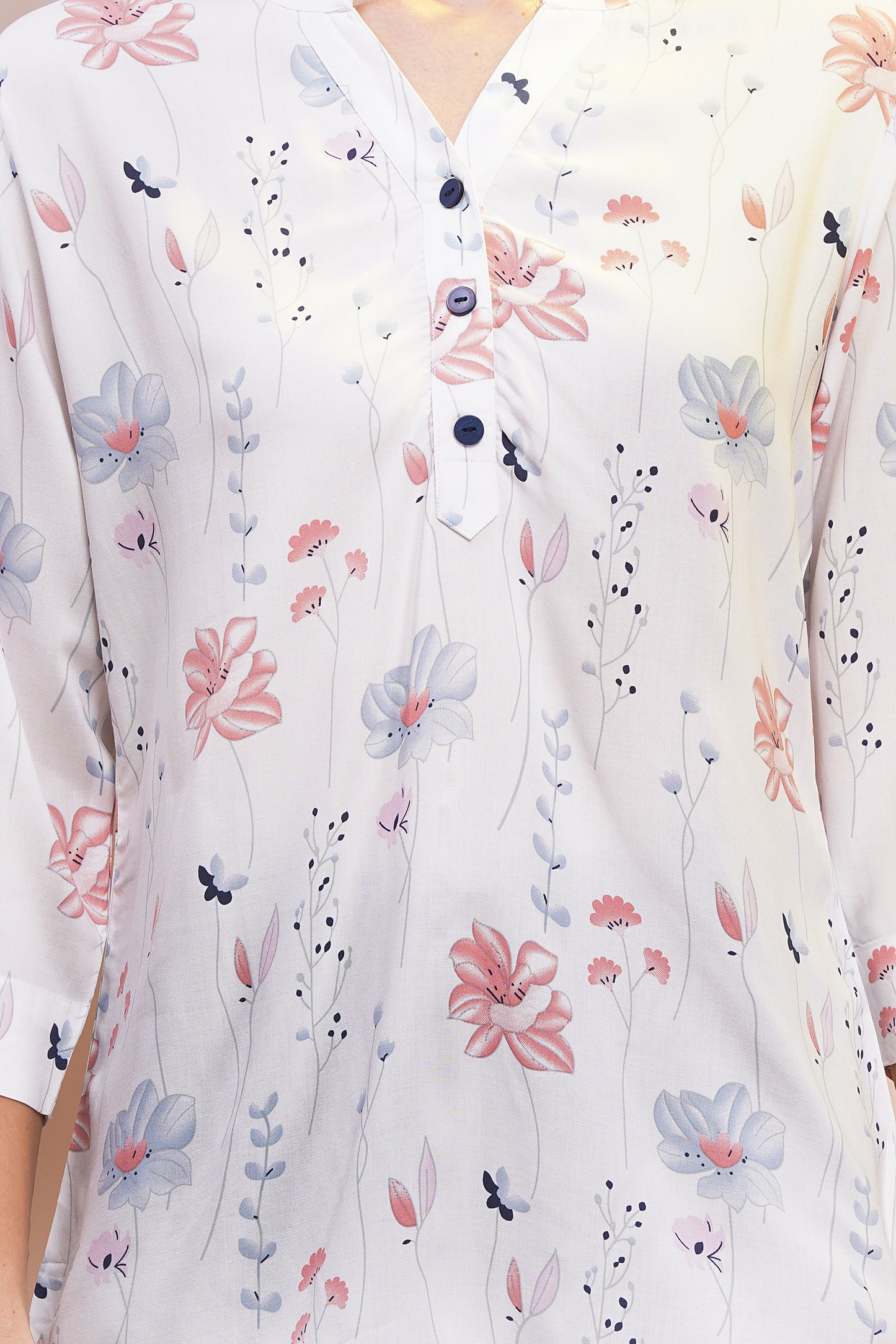 Whimsical Bloom Print Top