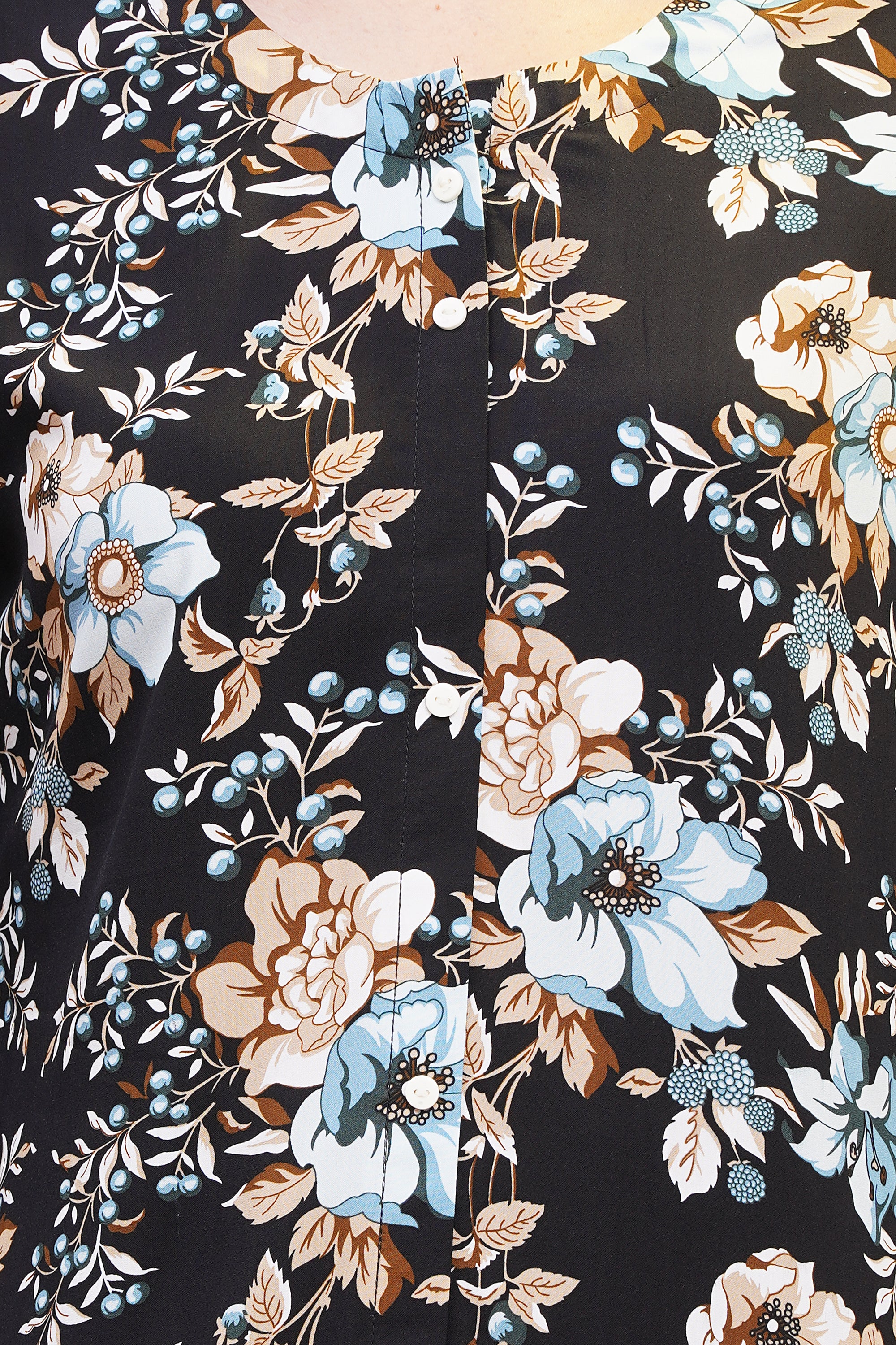 Midnight Bloom Short Kurti