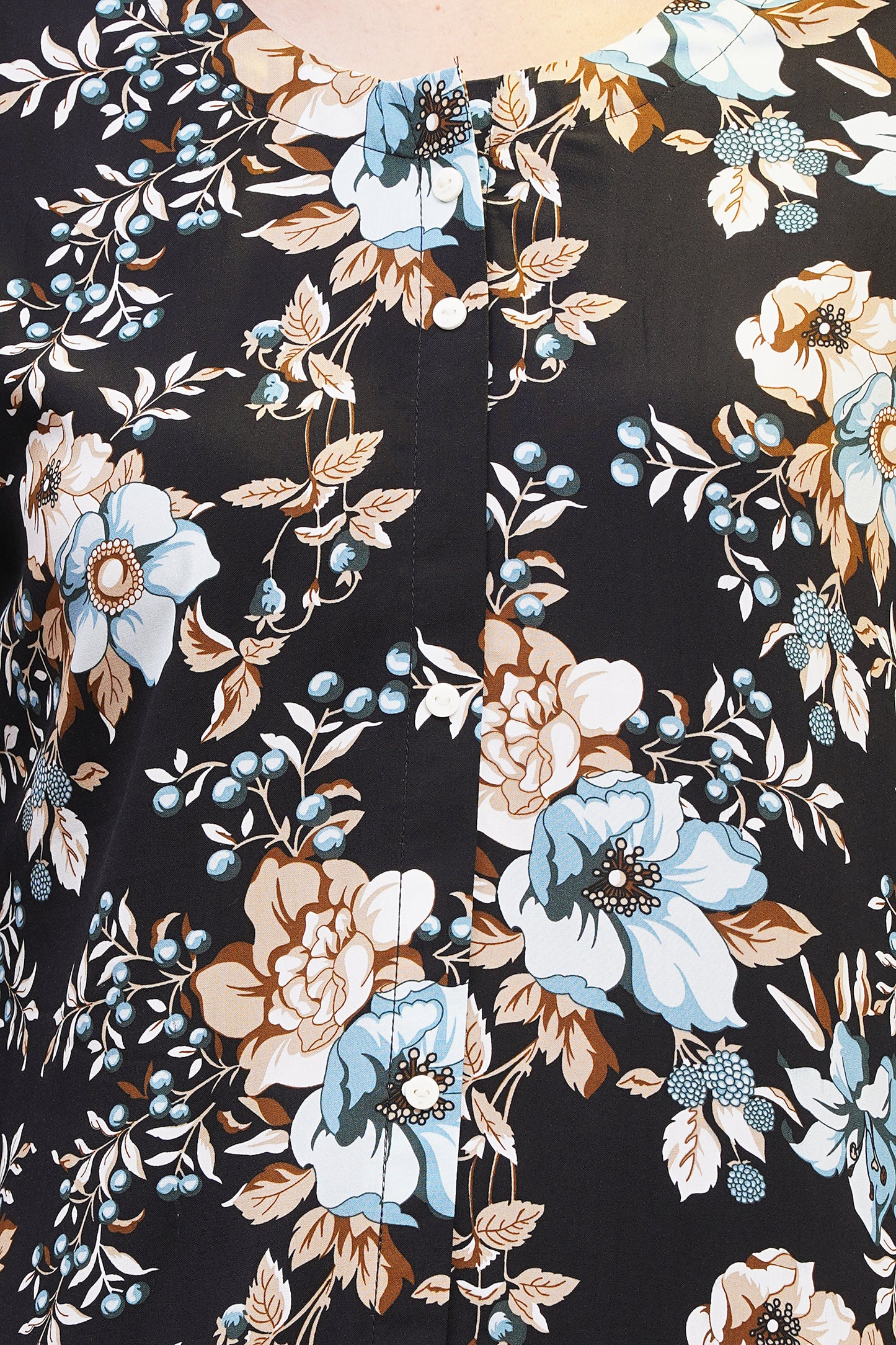 Midnight Bloom Short Kurti