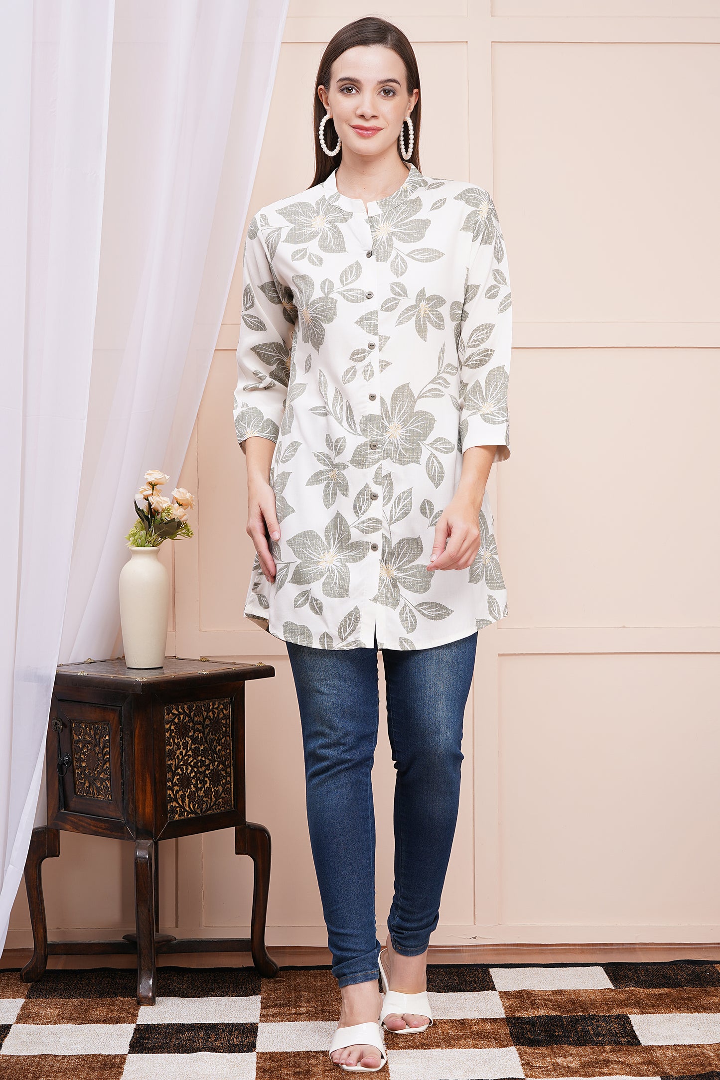 Serene Petals Short Kurti