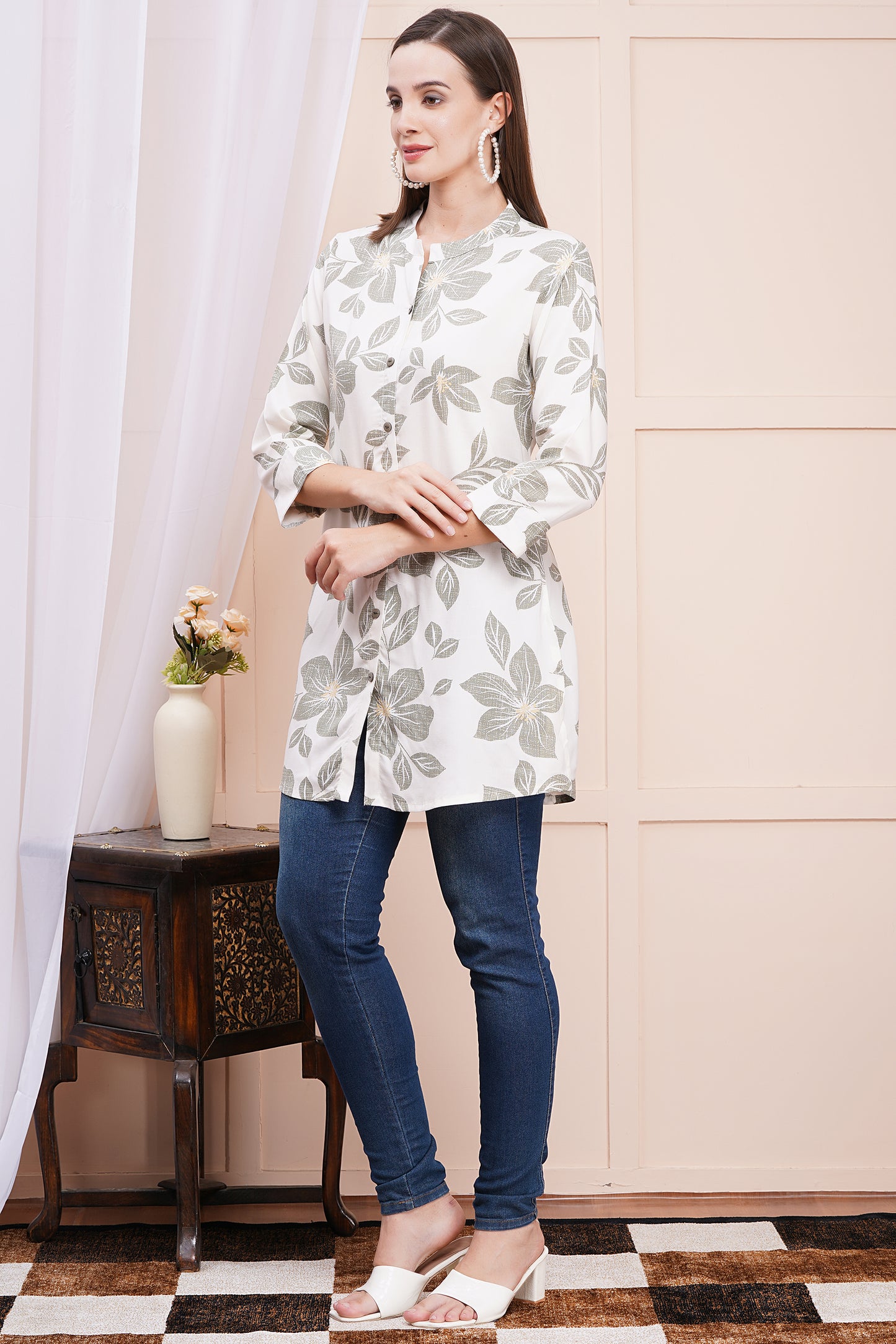 Serene Petals Short Kurti