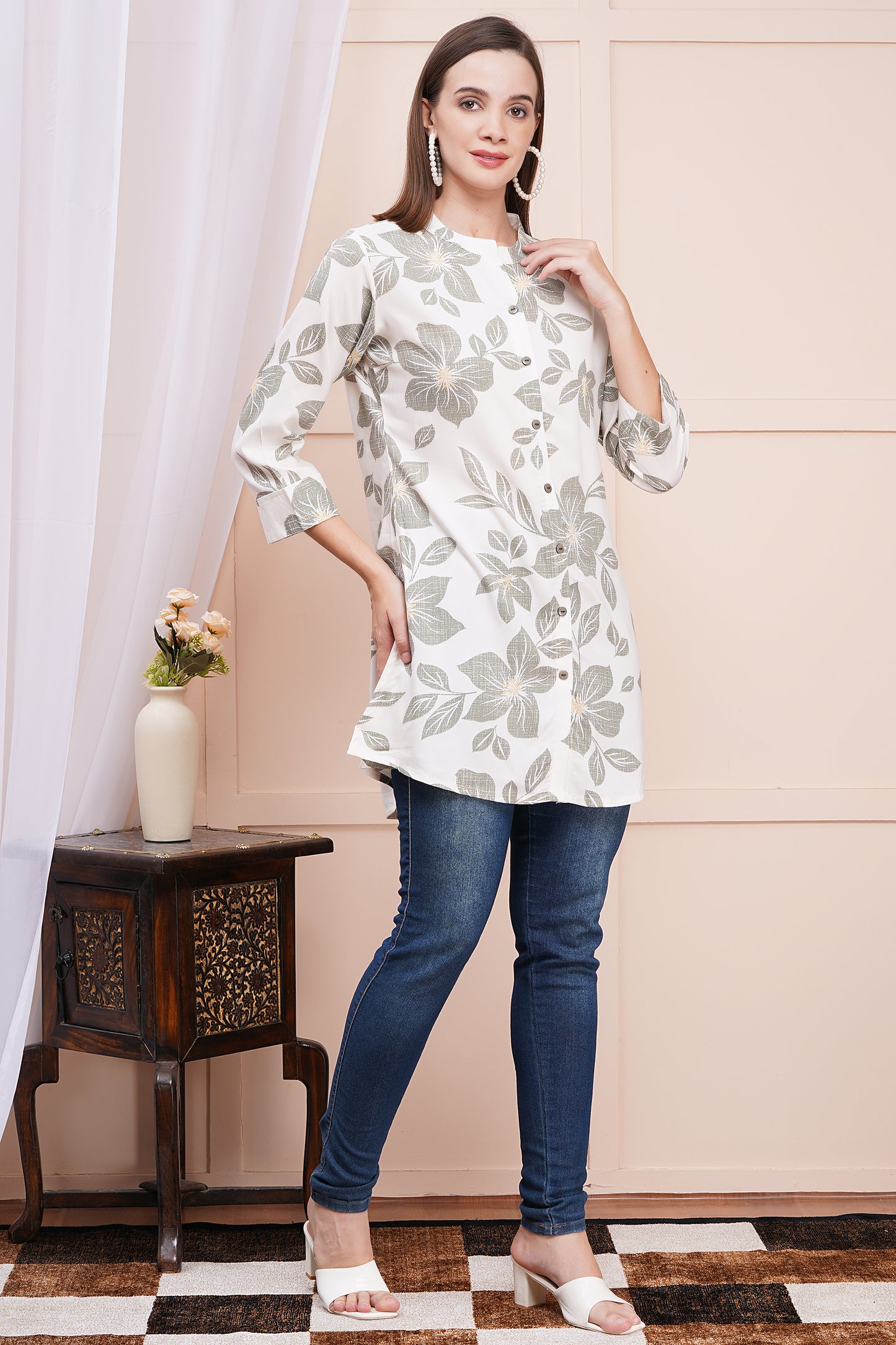 Serene Petals Short Kurti