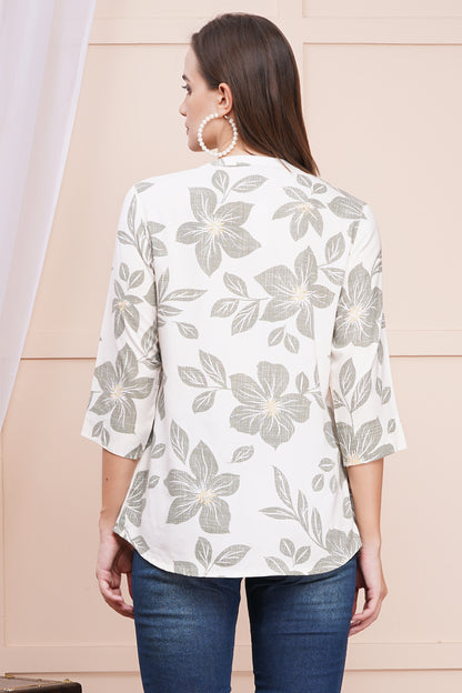 Serene Petals Print Top