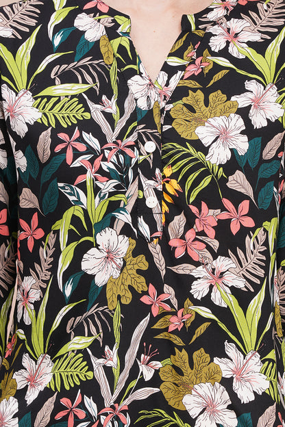 Tropical Floral Print Top