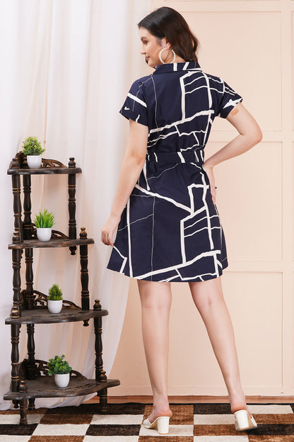 Geometric Chic Navy-Blue Combo