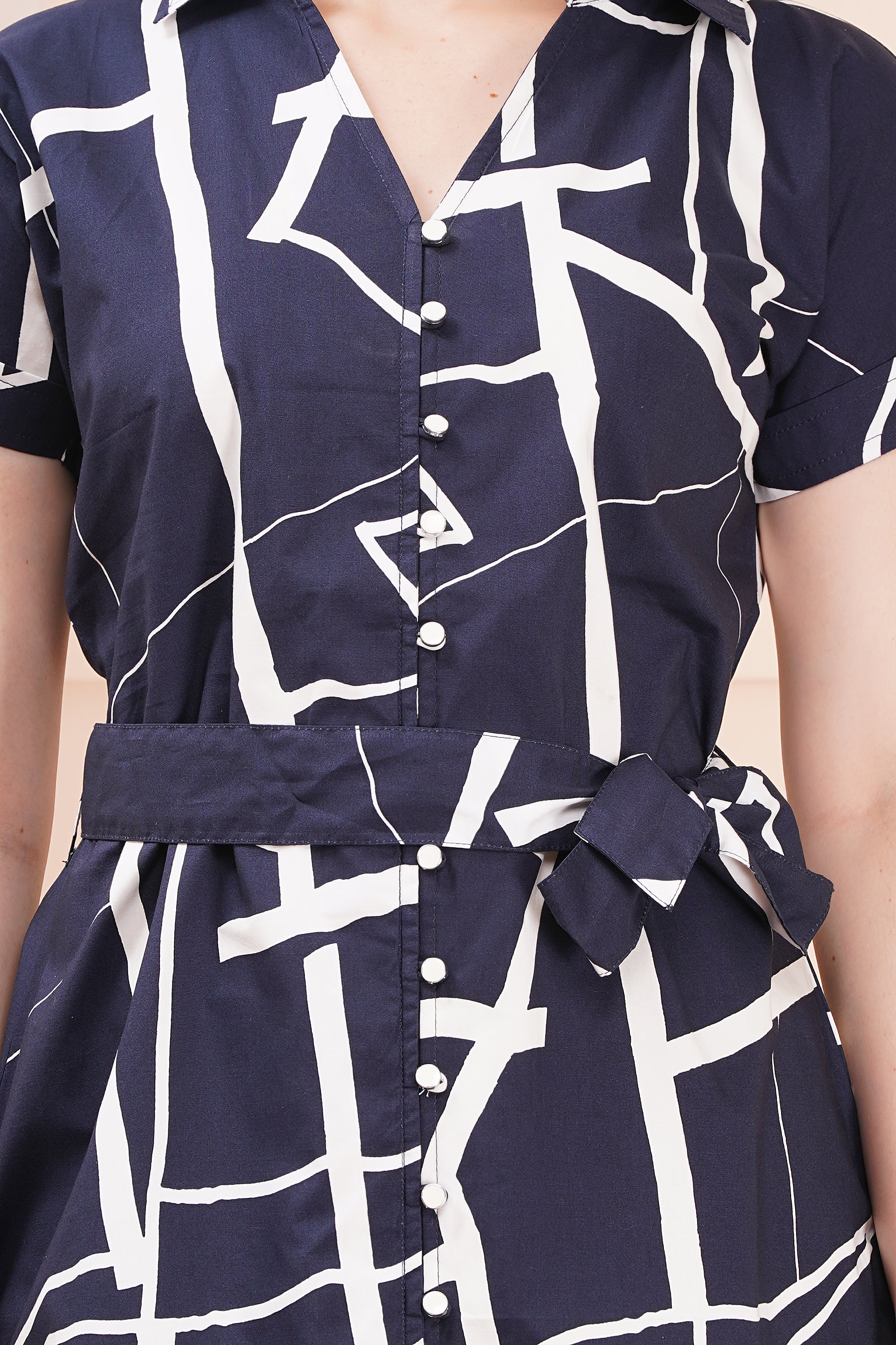 Geometric Chic Navy-Blue Combo