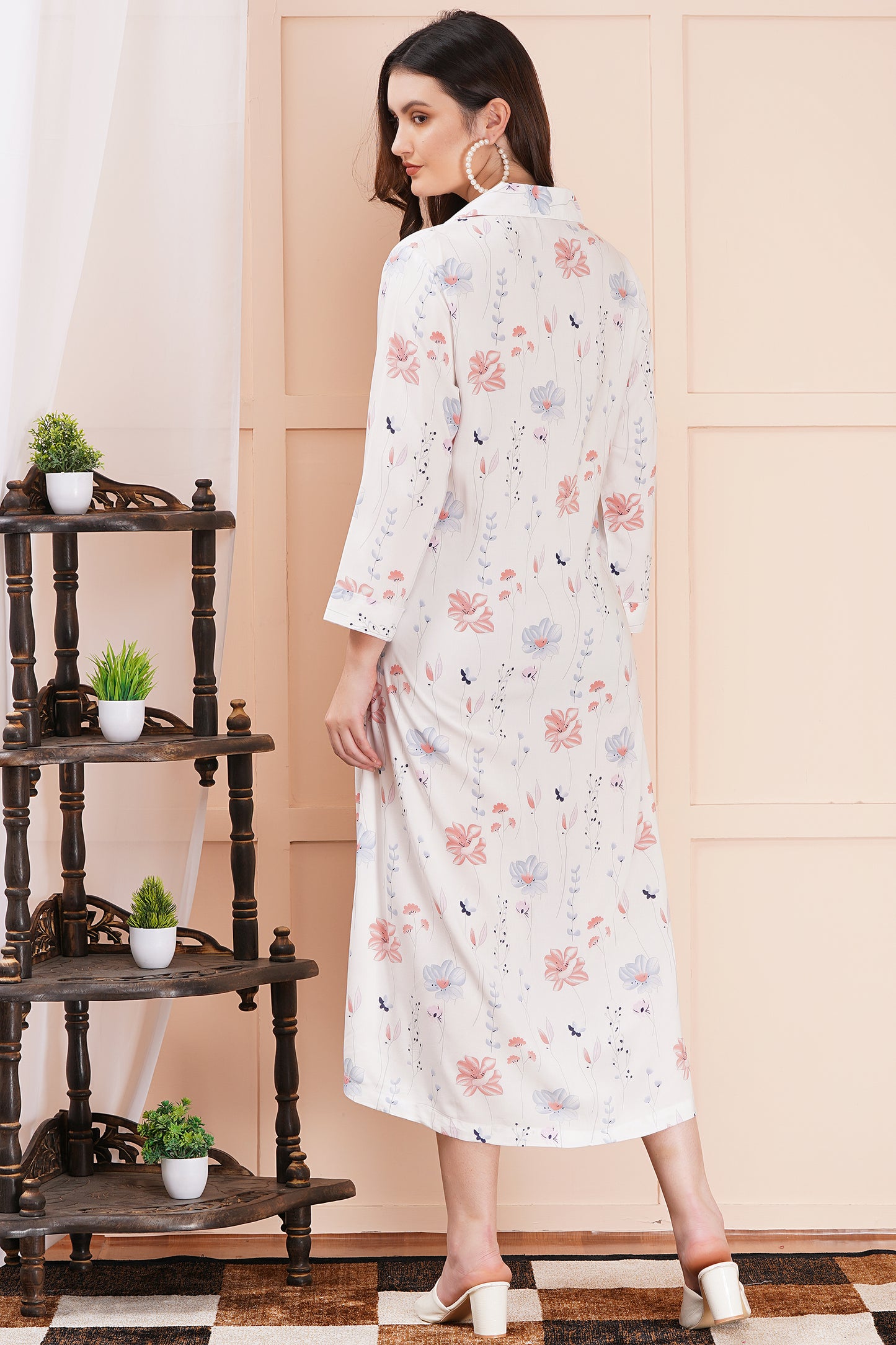 Whimsical Bloom A-Line Shirt Dress