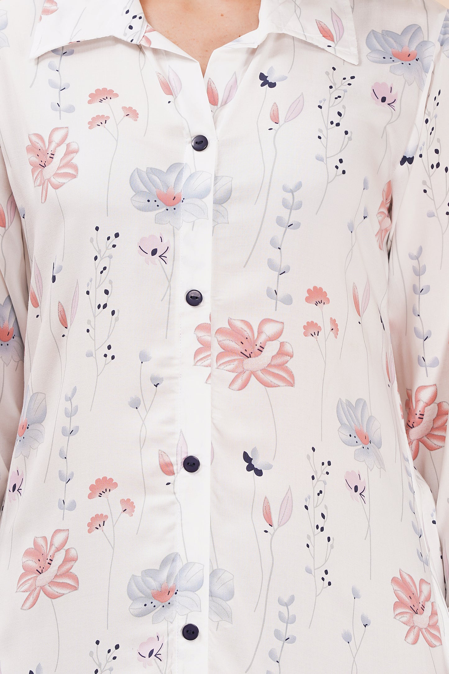 Whimsical Bloom A-Line Shirt Dress