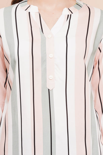 Pastel Pinstripe Print Top