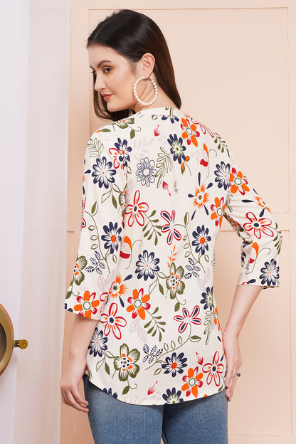 Autumn Bloom Print Top