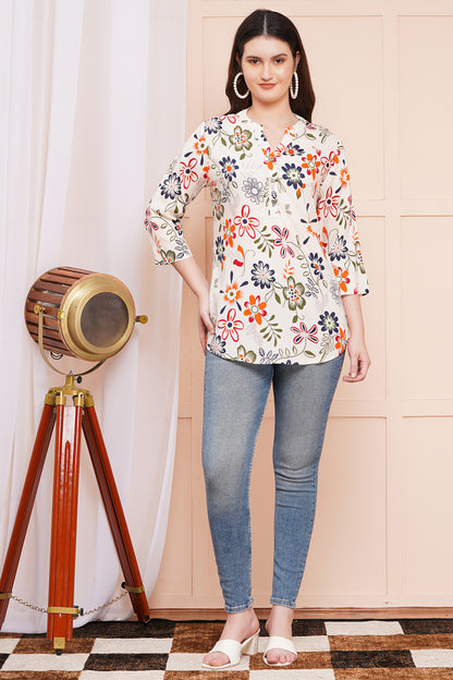 Autumn Bloom Print Top