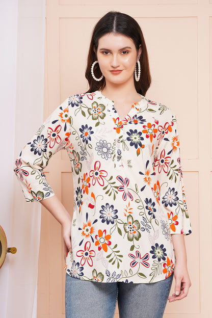 Autumn Bloom Print Top