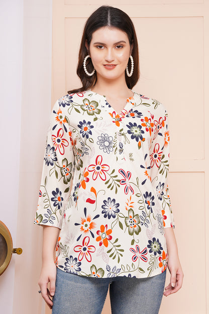 Autumn Bloom Print Top