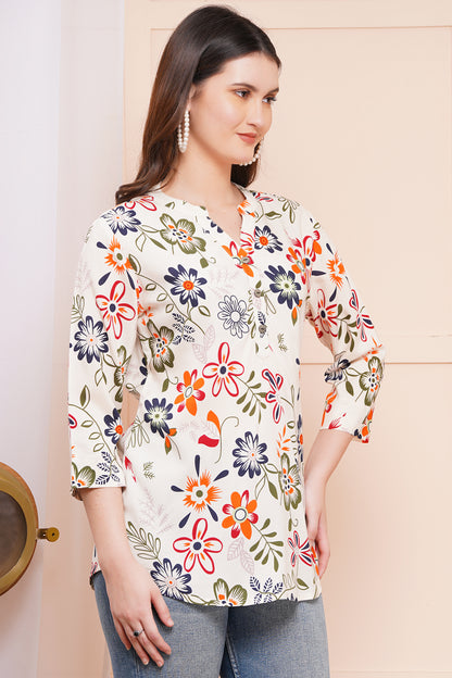 Autumn Bloom Print Top