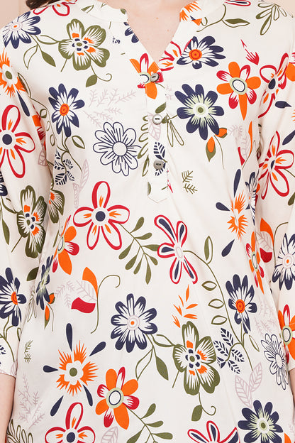Autumn Bloom Print Top