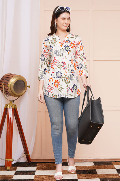 Autumn Bloom Print Top