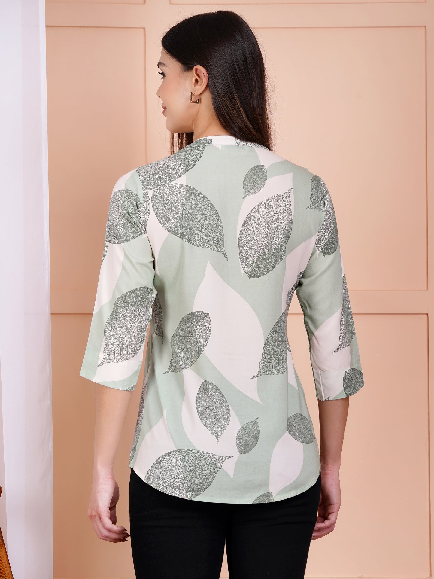 Garden Leaf Print Top