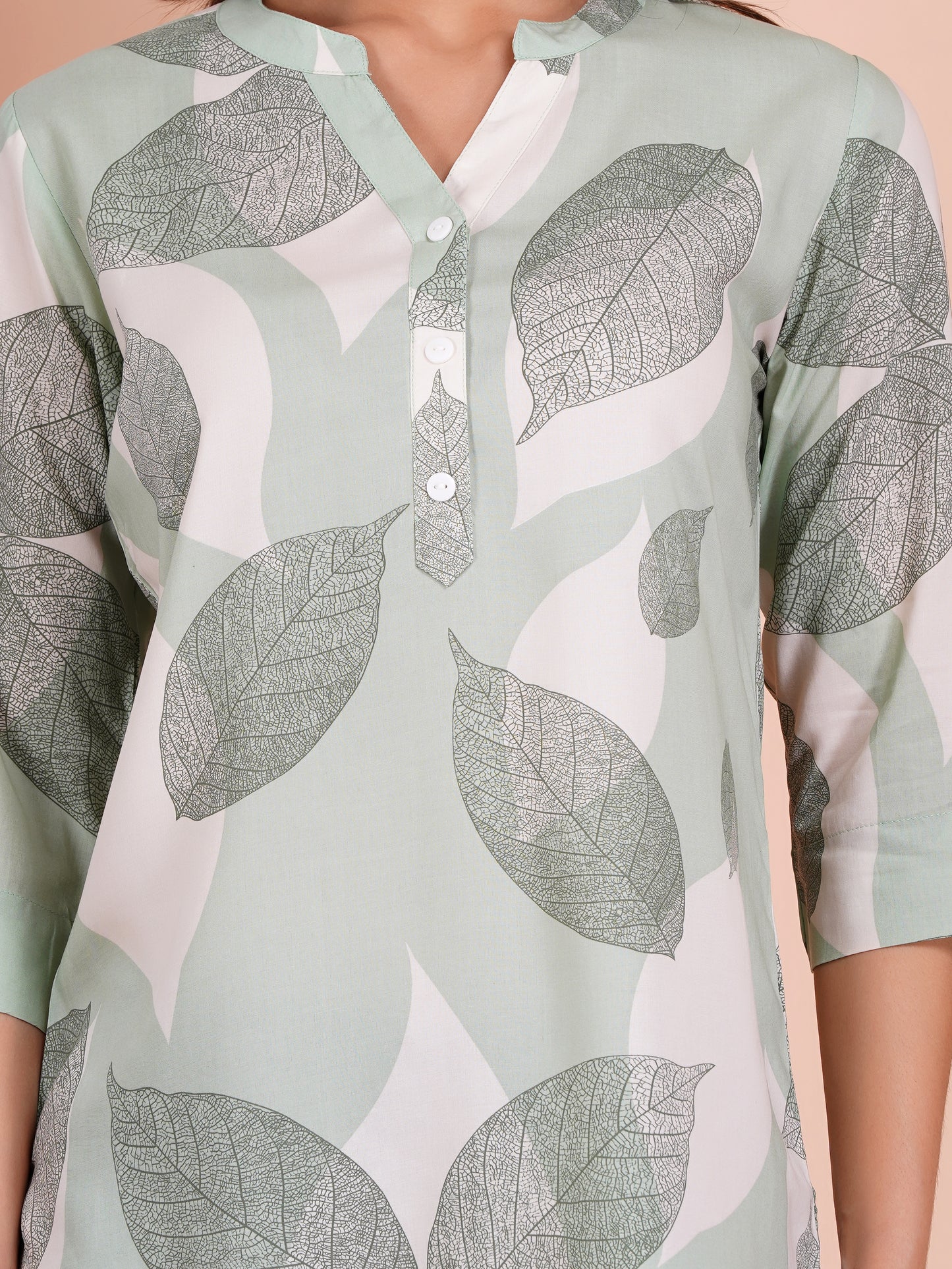Garden Leaf Print Top