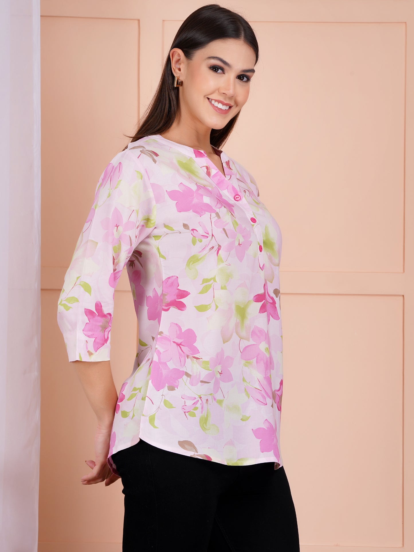 Petal Glow Print Top