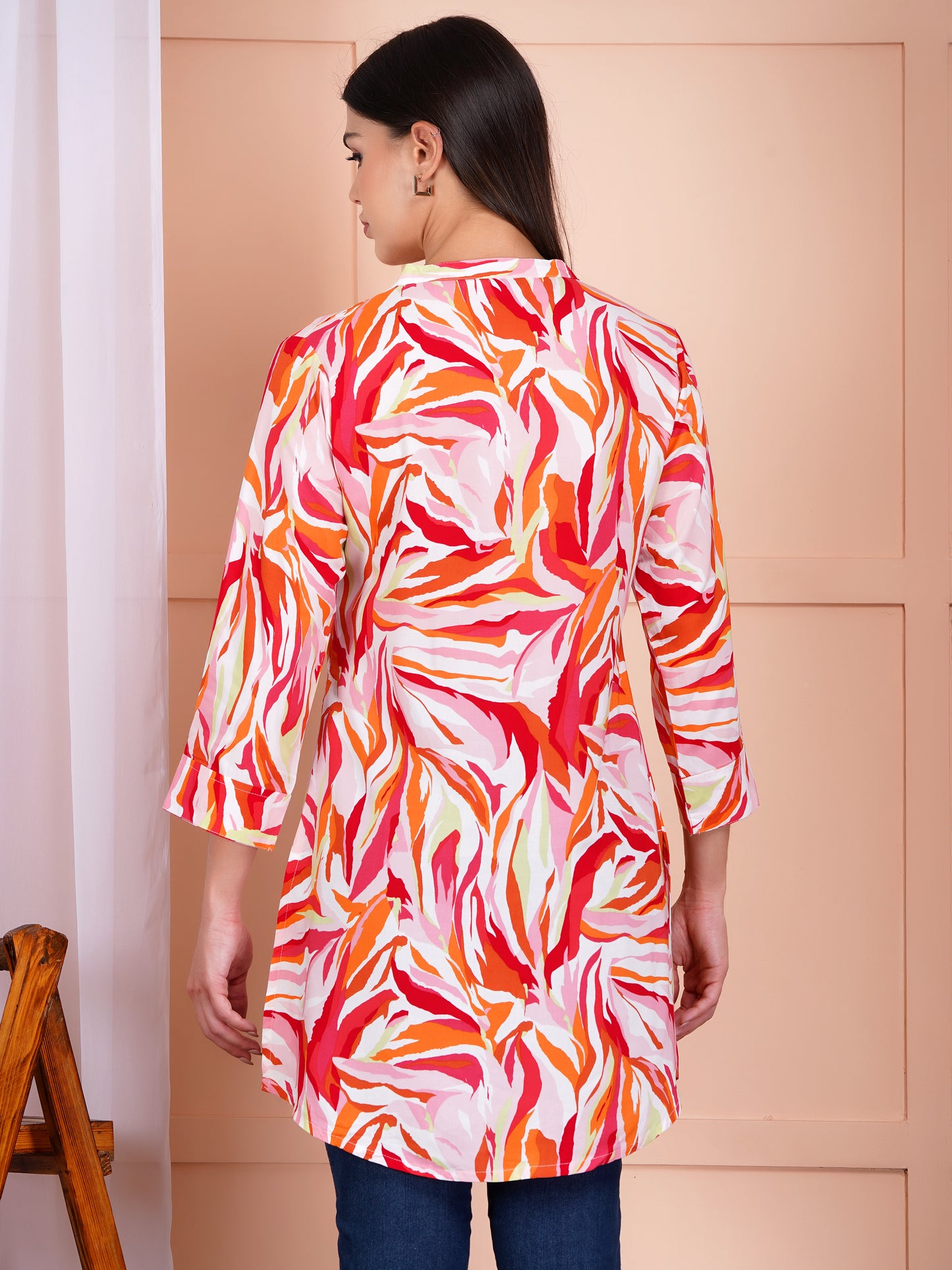 Tropical Blaze Short Kurti