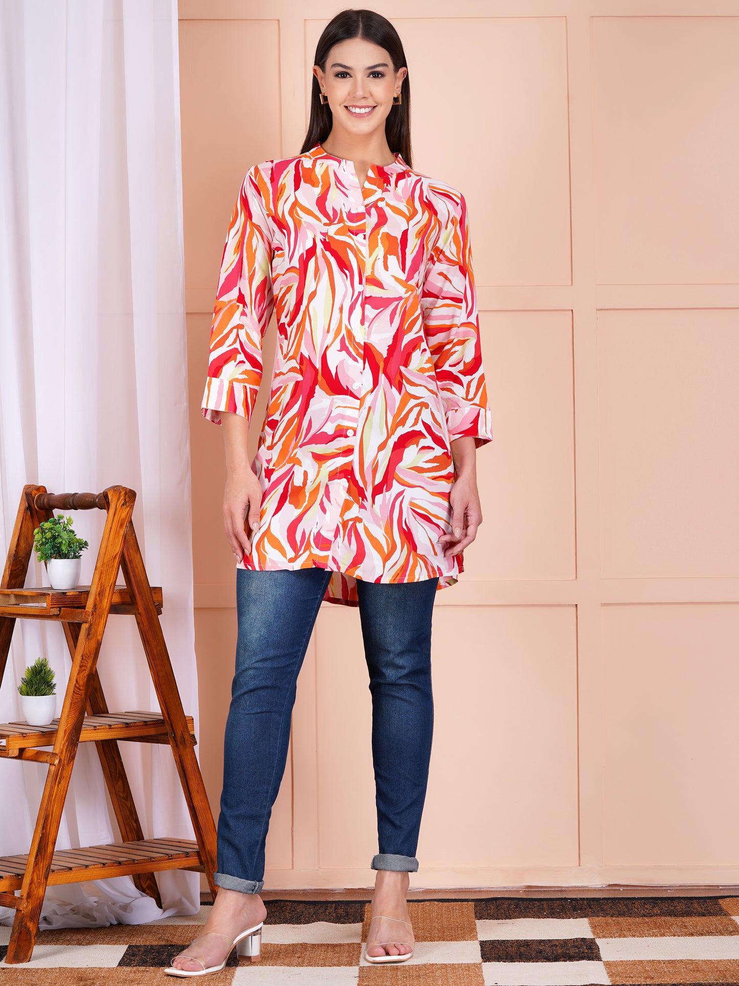 Tropical Blaze Short Kurti