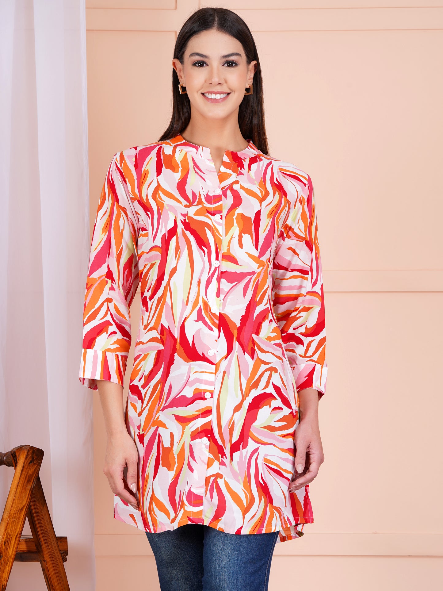 Tropical Blaze Short Kurti