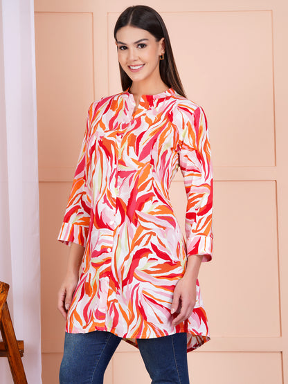 Tropical Blaze Short Kurti