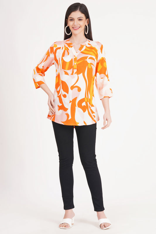Orange Bliss Printed Top