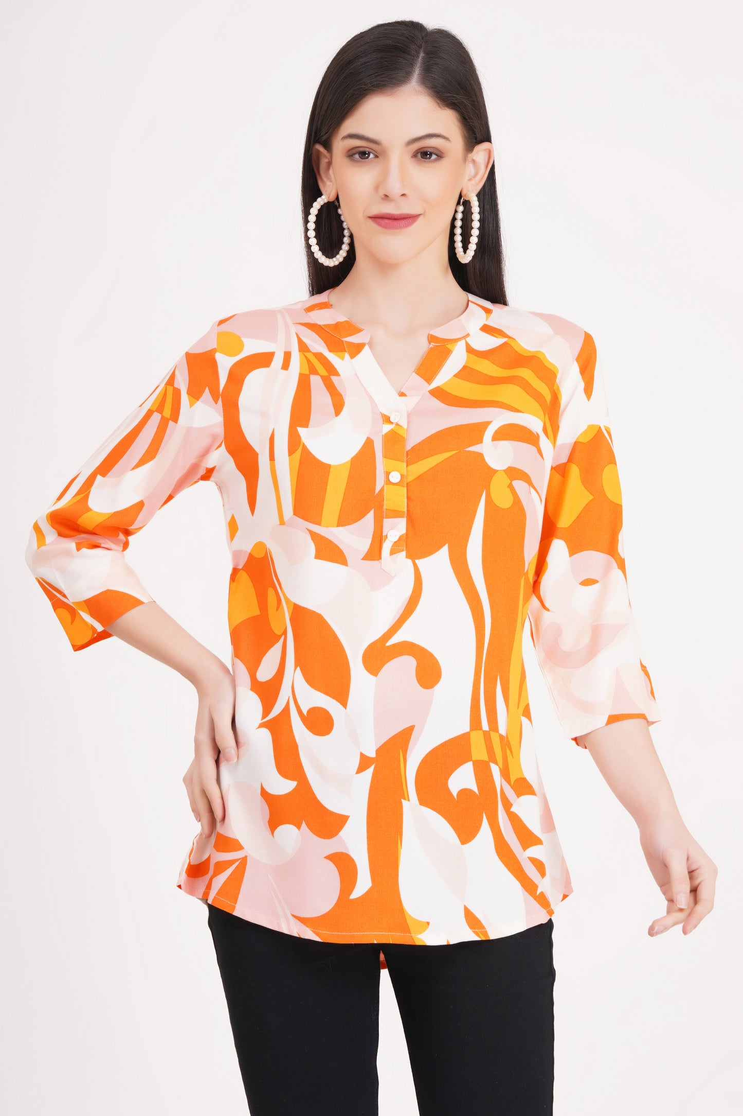 Orange Bliss Printed Top