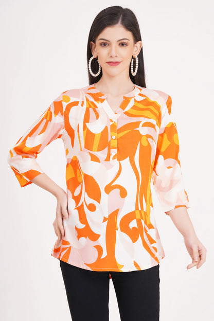 Orange Bliss Printed Top