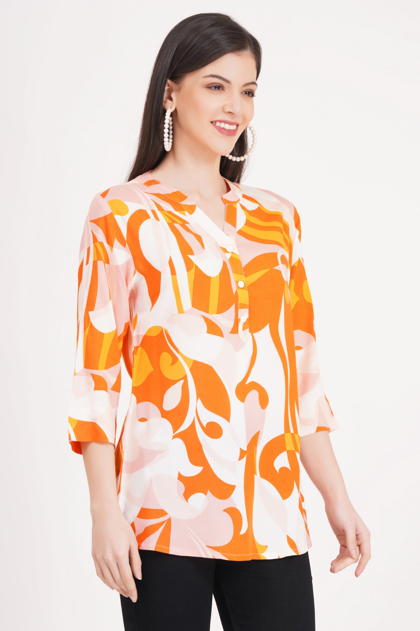 Orange Bliss Printed Top