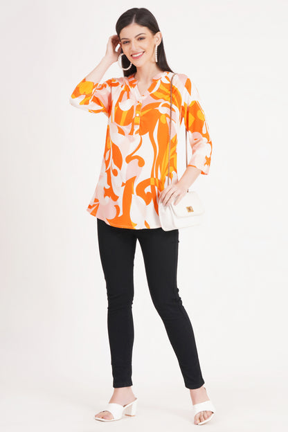 Orange Bliss Printed Top