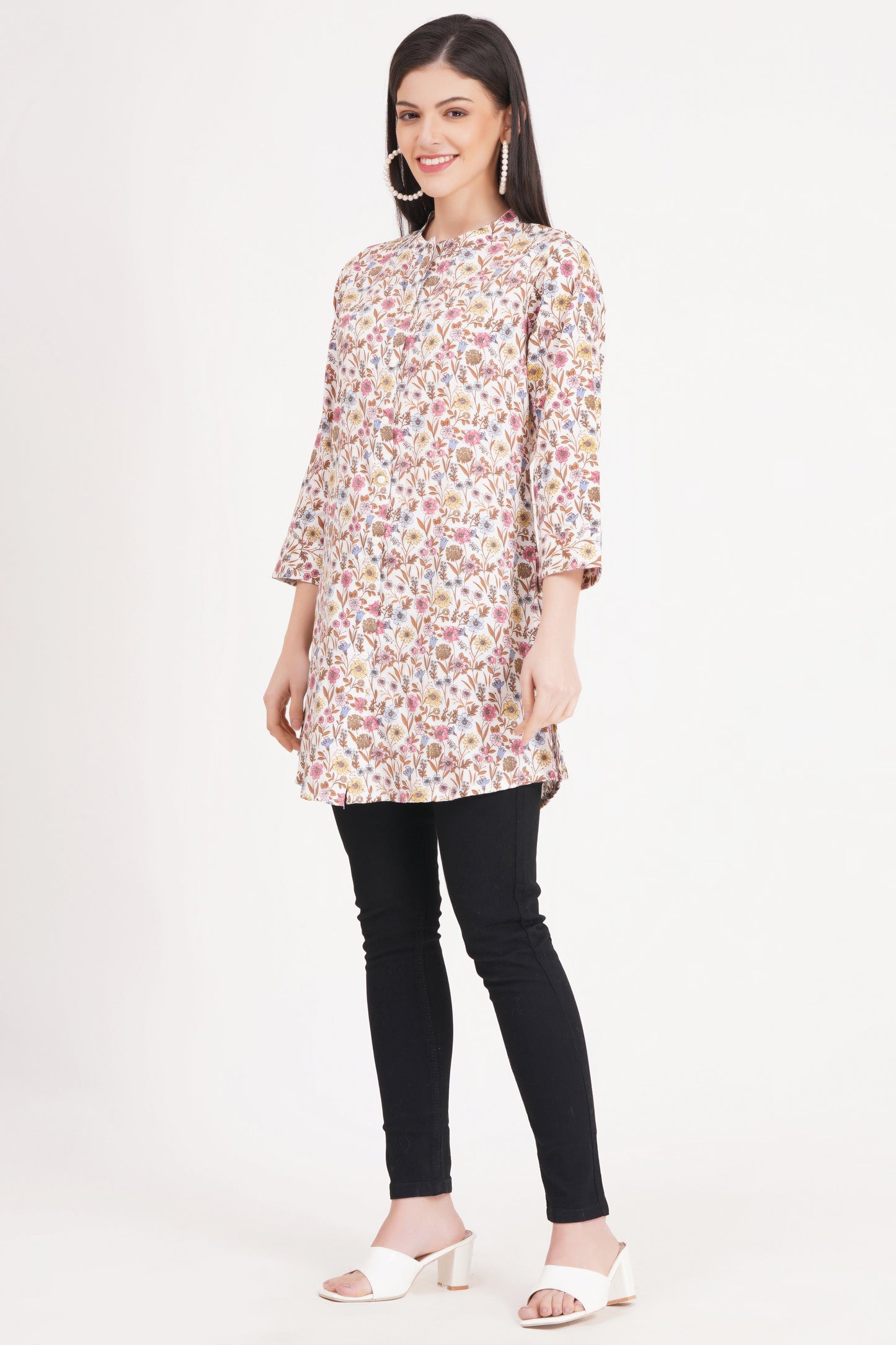 Vintage Flora Short Kurti