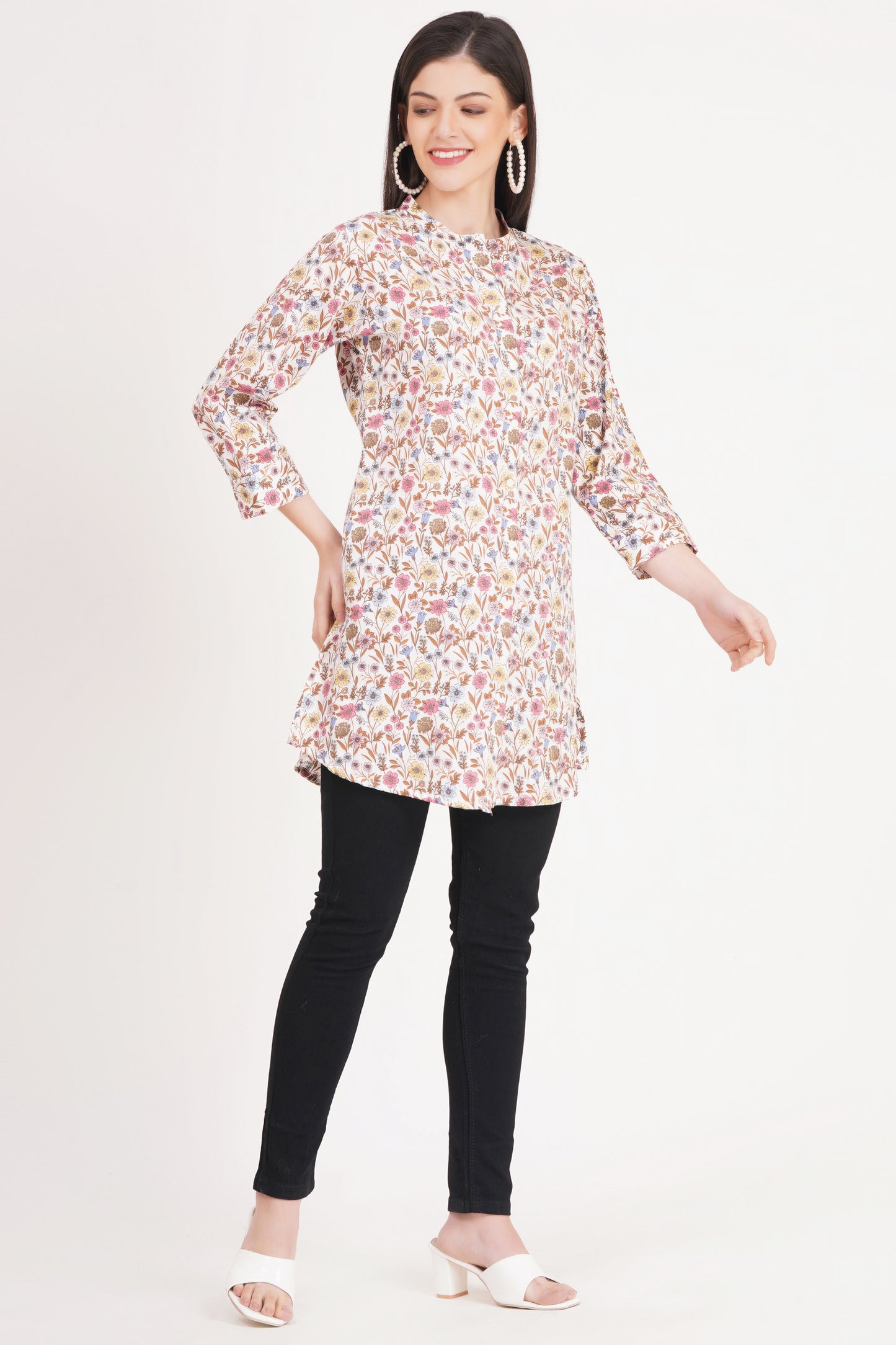 Vintage Flora Short Kurti